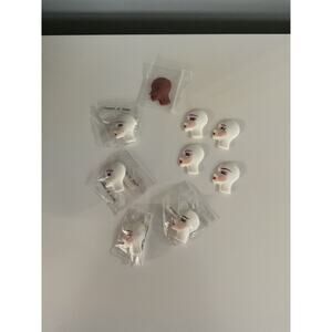 Pk of 9 Lady Profile Painted Poly Porcelain Resin Deco Face Cameo Head Jewelry